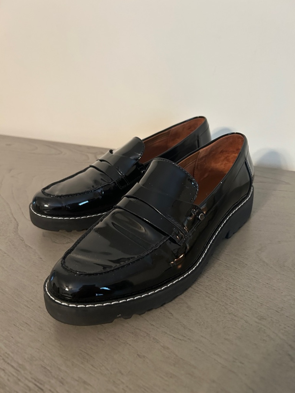 Franco Sarto Patent Leather Penny Loafers